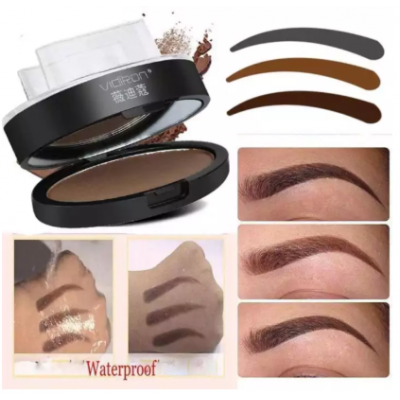 Eyebrow Makeup Powder and Stamp Palette - Eyebrow Powder Makeup-Brow Stamp Palette (03 Light Brown Color)
